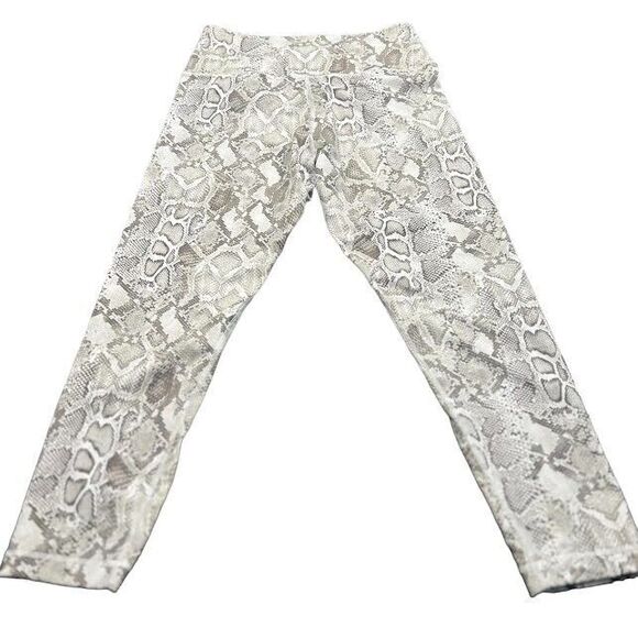 Victoria's Secret Snakeskin Print Leggings Cross Front Waistband Size 14 - Picture 1 of 11